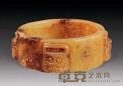 清 黄玉铺首环 直径8.5cm